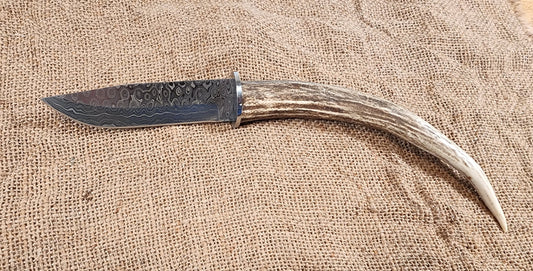 5" Damascus Drop Point #124