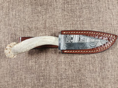 4" Damascus Drop Point #158