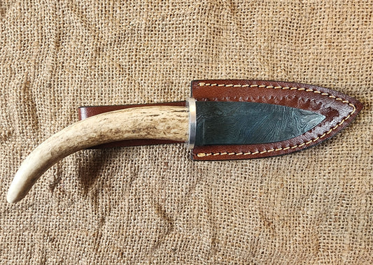 4" Gun Blue Damascus Drop Point #42