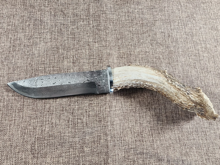 5" Damascus Drop Point #113