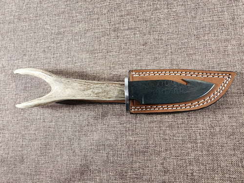 4" Gun Blue Damascus Gut Hook #110