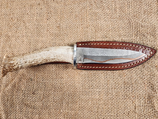 5" COPPER Damascus Drop Point #113