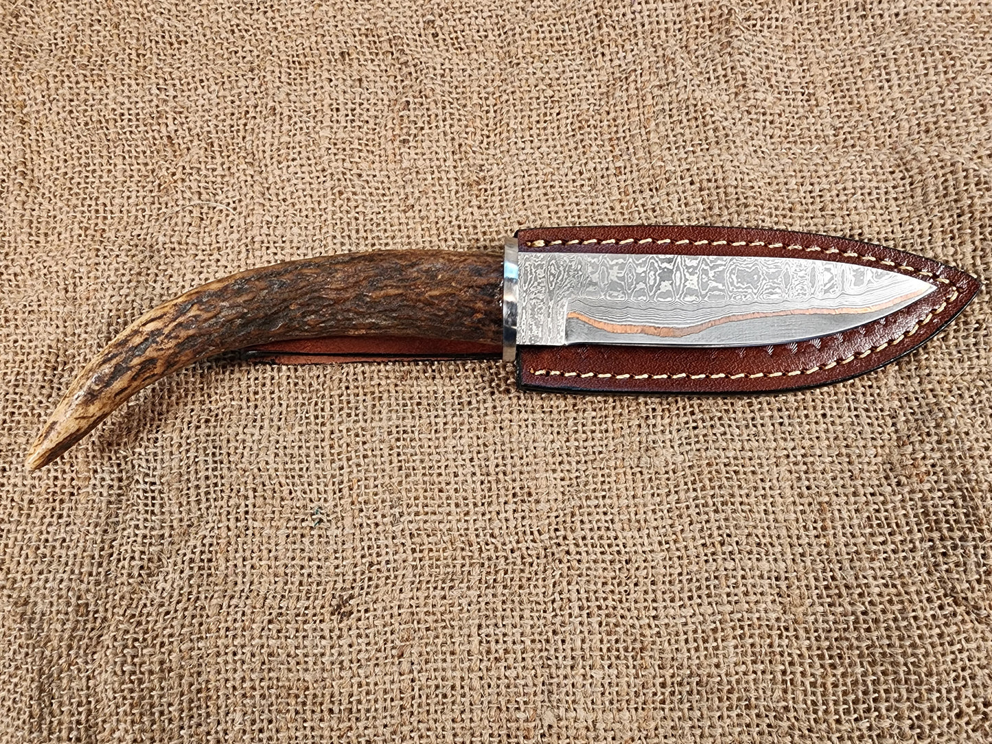 5" COPPER Damascus Drop Point #116