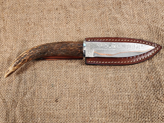 5" COPPER Damascus Drop Point #116