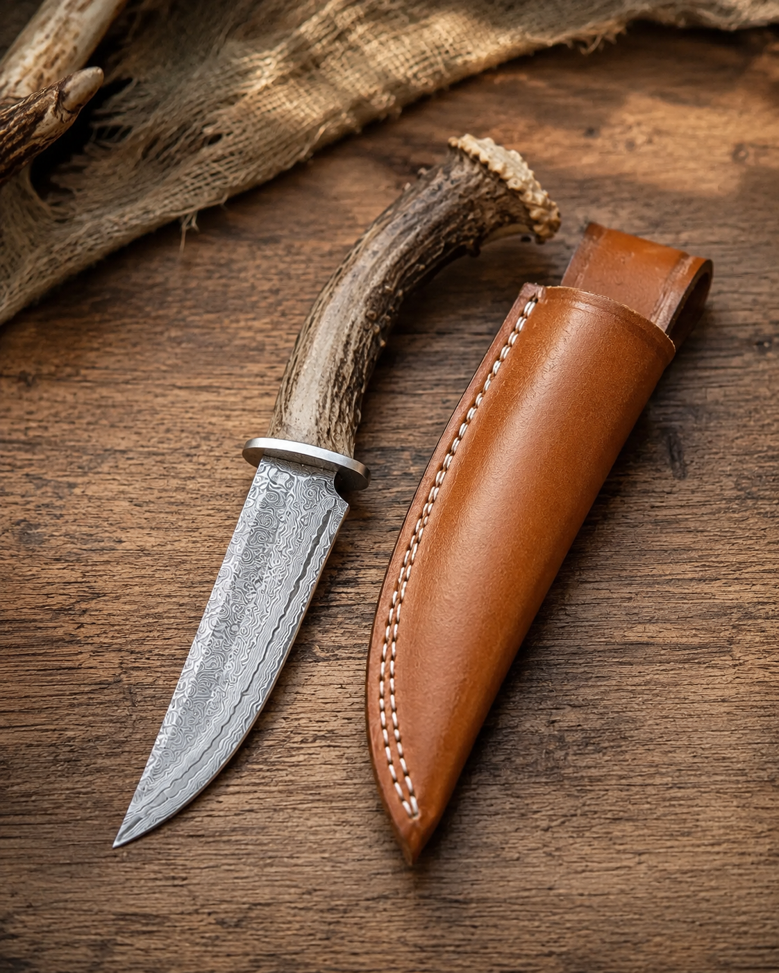 Giftable antler handled knife scene
