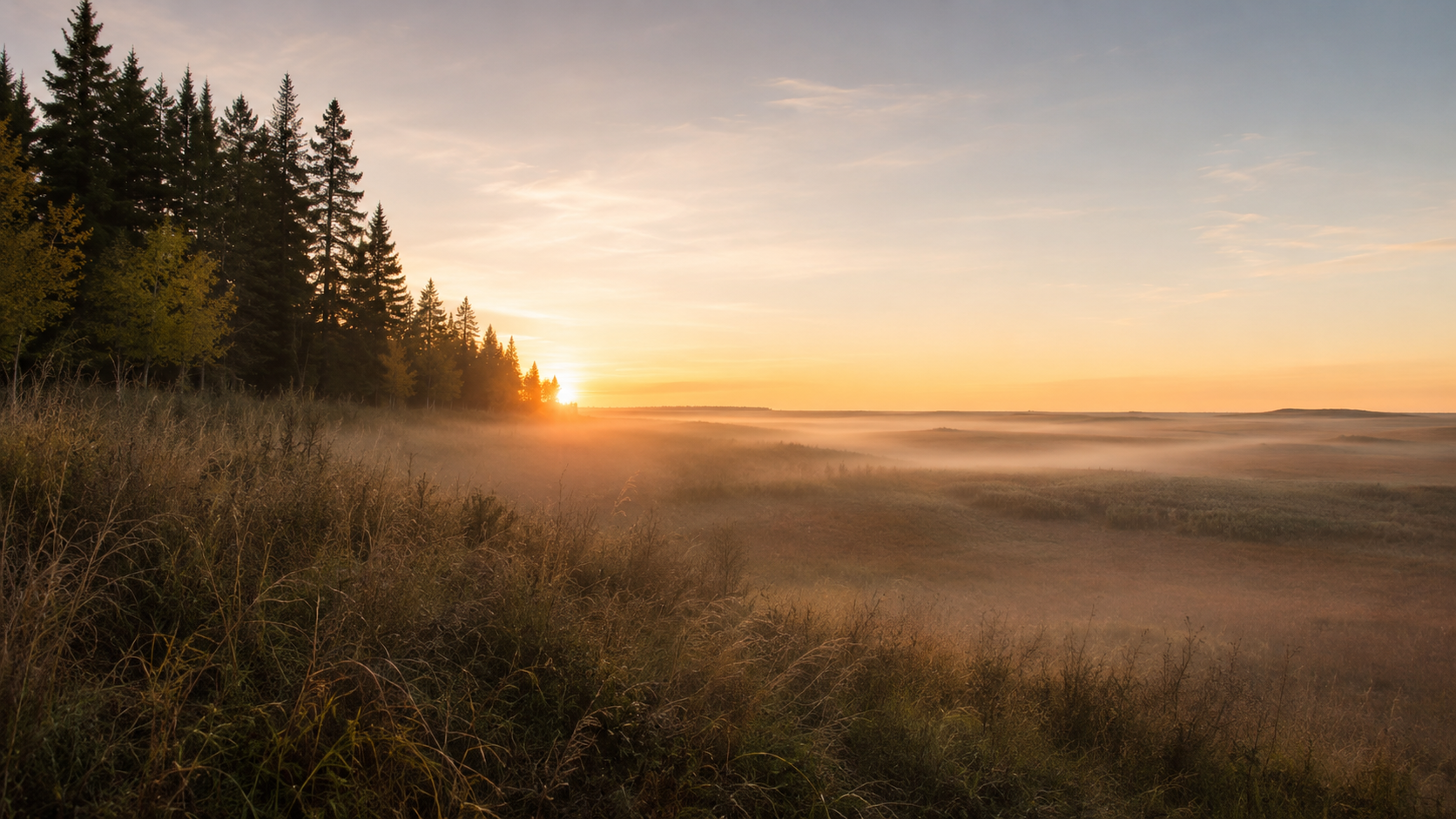 Canadian outdoors at sunrise